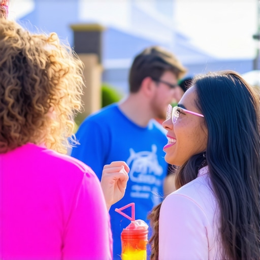 Community gathering in Garland, Texas, showcasing local businesses and residents