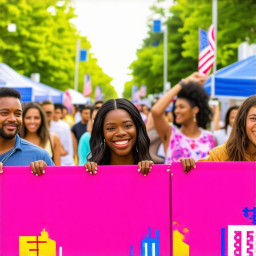 Garland Community Event for Local Business Promotion Community gathering in Garland with local businesses and happy participants.