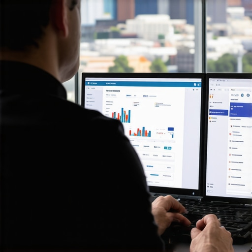 Analytics for Garland Local SEO Person reviewing local SEO analytics on a laptop with Garland skyline in the background.