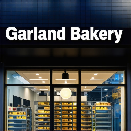 Front view of a Garland bakery showcasing inviting entrance.