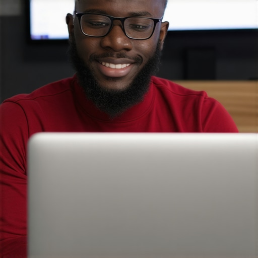 Local Business Optimization in Garland Business owner updating GMB profile on laptop in Garland, Texas.