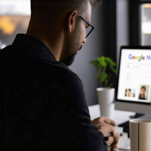 Garland business owner editing GMB profile on a laptop