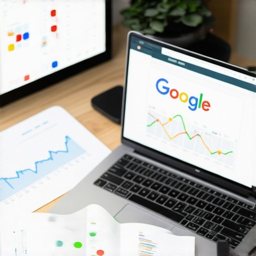 Laptop and analytics charts showcasing local SEO management for Garland businesses.