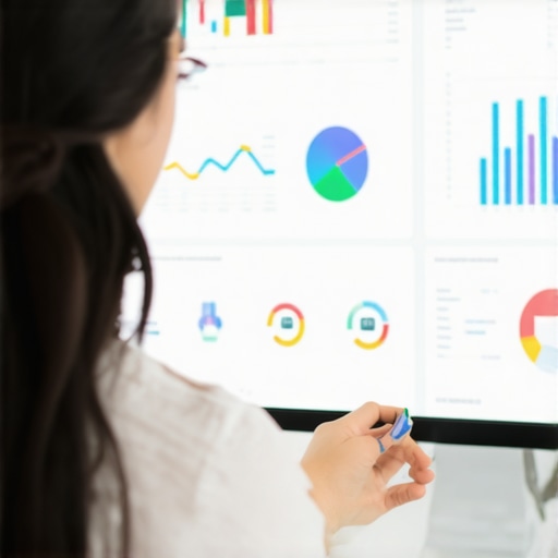 Analyzing Local SEO Data in Garland A marketing expert reviewing SEO metrics on a laptop with charts depicting Google Maps rankings.