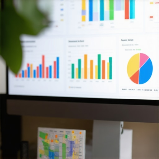 A computer screen with local SEO analytics and maps in a digital marketing dashboard.