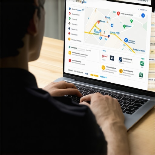 A person reviewing local SEO metrics on a laptop dashboard showing Google Maps data.