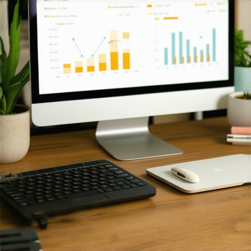 A desk setup showing SEO dashboards, rank trackers, and citation management software.