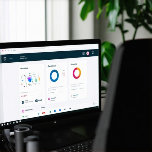 A computer monitor displaying SEO analytics, review management, and citation tools.