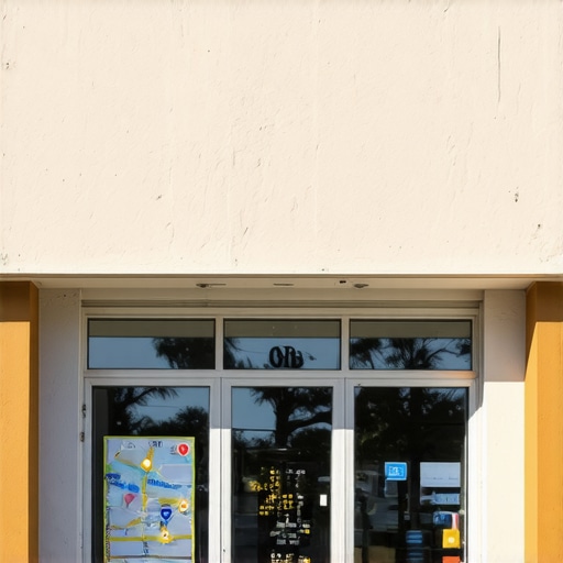Bright Garland storefront with Google Maps overlay showing high visibility